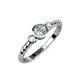 2 - Azalea Diamond and Aquamarine Three Stone Engagement Ring 