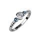 2 - Azalea Blue and White Diamond Three Stone Engagement Ring 