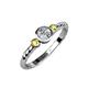 2 - Azalea Yellow and White Diamond Three Stone Engagement Ring 
