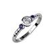 2 - Azalea Diamond and Blue Sapphire Three Stone Engagement Ring 