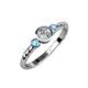2 - Azalea Diamond and Blue Topaz Three Stone Engagement Ring 