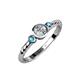 2 - Azalea Diamond and London Blue Topaz Three Stone Engagement Ring 