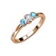 2 - Irina Diamond and Blue Topaz Three Stone Engagement Ring 