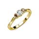 2 - Irina Diamond and Smoky Quartz Three Stone Engagement Ring 