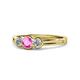 1 - Irina Pink Sapphire and Diamond Three Stone Engagement Ring 