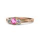 1 - Irina Pink Sapphire and Diamond Three Stone Engagement Ring 