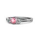 1 - Irina Pink Tourmaline and Diamond Three Stone Engagement Ring 