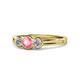 1 - Irina Pink Tourmaline and Diamond Three Stone Engagement Ring 