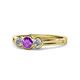 1 - Irina Amethyst and Diamond Three Stone Engagement Ring 