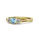 1 - Irina Blue Topaz and Diamond Three Stone Engagement Ring 
