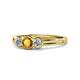1 - Irina Citrine and Diamond Three Stone Engagement Ring 