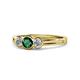 1 - Irina Emerald and Diamond Three Stone Engagement Ring 