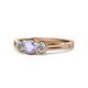 1 - Irina Tanzanite and Diamond Three Stone Engagement Ring 