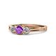 1 - Irina Amethyst and Diamond Three Stone Engagement Ring 