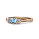 1 - Irina Blue Topaz and Diamond Three Stone Engagement Ring 
