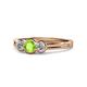 1 - Irina Peridot and Diamond Three Stone Engagement Ring 