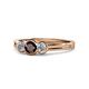 1 - Irina Red Garnet and Diamond Three Stone Engagement Ring 