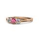 1 - Irina Rhodolite Garnet and Diamond Three Stone Engagement Ring 