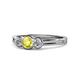 1 - Irina Yellow and White Diamond Three Stone Engagement Ring 