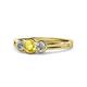 1 - Irina Yellow Sapphire and Diamond Three Stone Engagement Ring 