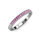 3 - Janice 1.70 mm Pink Sapphire 13 Stone Wedding Band 