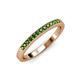 3 - Janice 1.70 mm Green Garnet 13 Stone Wedding Band 