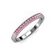3 - Janice 1.70 mm Pink Tourmaline 13 Stone Wedding Band 