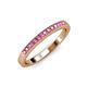 3 - Janice 1.70 mm Pink Sapphire 13 Stone Wedding Band 