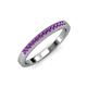 3 - Janice 1.70 mm Amethyst 13 Stone Wedding Band 