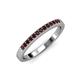 3 - Janice 1.70 mm Red Garnet 13 Stone Wedding Band 