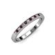 3 - Janice Red Garnet and Diamond Wedding Band 