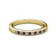 2 - Janice Red Garnet and Diamond Wedding Band 