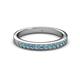2 - Janice 2.00 mm Round Aquamarine 13 Stone Wedding Band 
