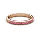 2 - Janice 2.00 mm Round Rhodolite Garnet 13 Stone Wedding Band 