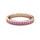 2 - Janice 2.00 mm Round Pink Sapphire 13 Stone Wedding Band 