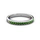 2 - Janice 2.00 mm Round Green Garnet 13 Stone Wedding Band 