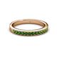 2 - Janice 2.00 mm Round Green Garnet 13 Stone Wedding Band 
