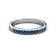 2 - Janice 2.00 mm Round Blue Diamond 13 Stone Wedding Band 