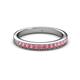 2 - Janice 2.00 mm Round Pink Tourmaline 13 Stone Wedding Band 