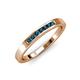 4 - Kathiryn 2.00 mm Blue Diamond 7 Stone Wedding Band 