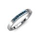 4 - Kathiryn 2.00 mm Blue Diamond 7 Stone Wedding Band 