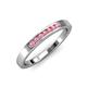 4 - Kathiryn 2.00 mm Pink Tourmaline 7 Stone Wedding Band 
