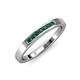 4 - Kathiryn 2.00 mm Emerald 7 Stone Wedding Band 