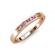 3 - Kathiryn 2.00 mm Rhodolite Garnet and Diamond 7 Stone Wedding Band 