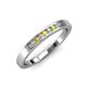 3 - Kathiryn 2.00 mm Yellow Sapphire and Diamond 7 Stone Wedding Band 