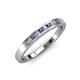 3 - Kathiryn 2.00 mm Iolite and Diamond 7 Stone Wedding Band 