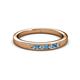 2 - Kathiryn 2.00 mm Blue Topaz and Diamond 7 Stone Wedding Band 