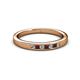 2 - Kathiryn 2.00 mm Red Garnet and Diamond 7 Stone Wedding Band 
