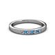 2 - Kathiryn 2.00 mm Blue Topaz and Diamond 7 Stone Wedding Band 