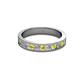2 - Vanna 2.20 mm Yellow and White Diamond 9 Stone Wedding Band 